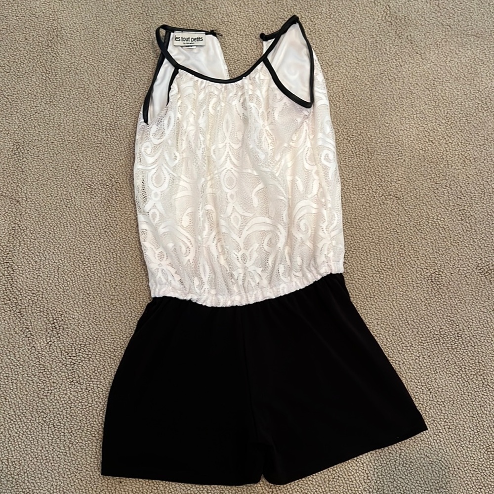 Girls short romper with laced top